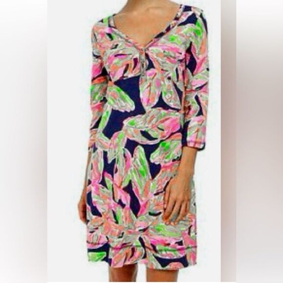 Lilly Pulitzer Palmetto in the Navy in the Vias Dress, size Medium - Picture 1 of 8
